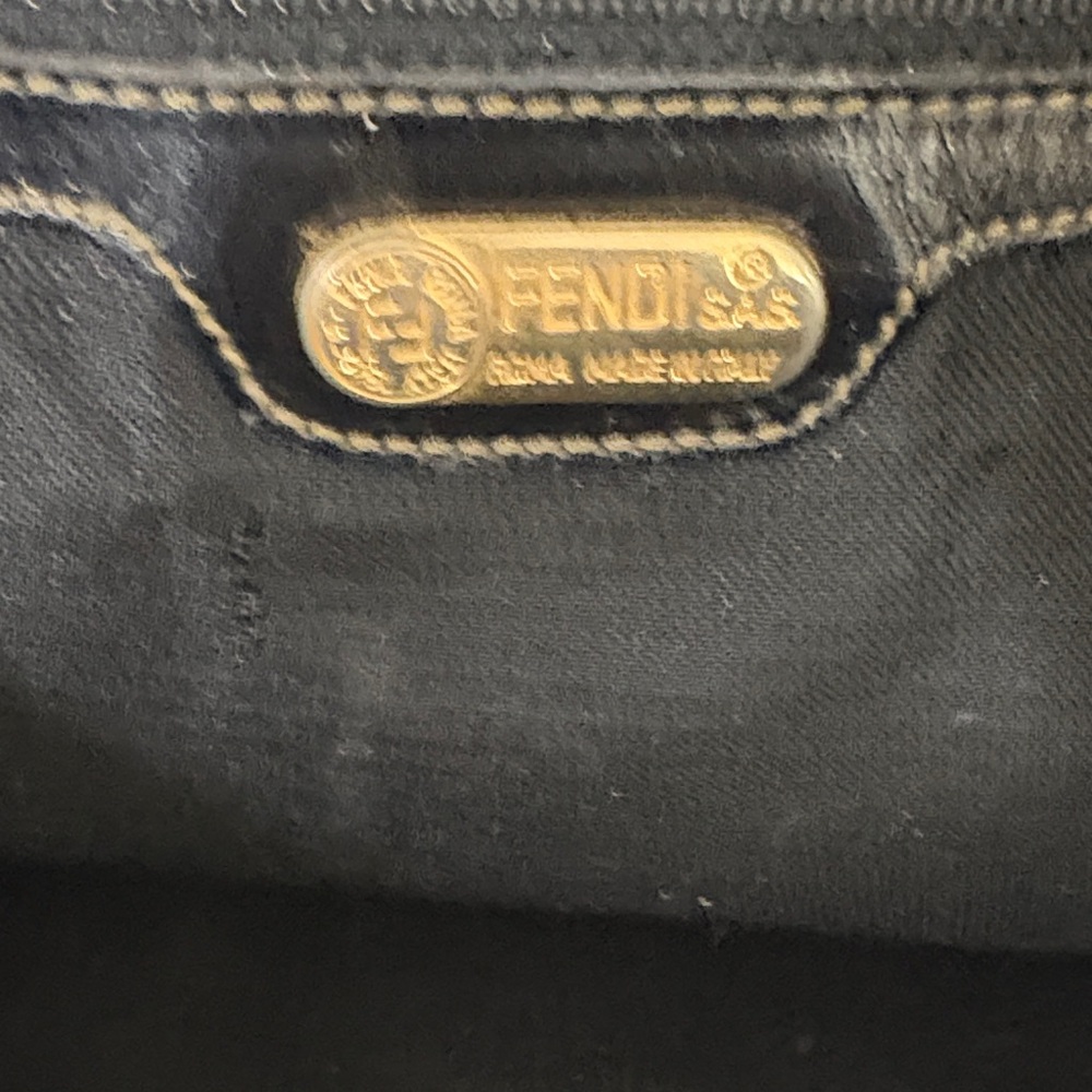 Fendi Black and Brown Striped Tote - Picture 5 of 10